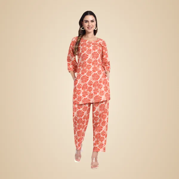 Orange_Cotton_Premium_&_Elegant_Co-Ord_Set_For_Women