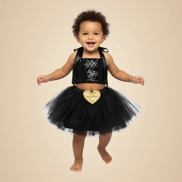 Black_Cotton_Premium_&_Elegant_Top_&_Skirt_With_Bow_For_Girls