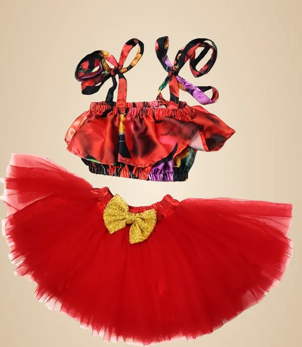 Multicolor_Cotton_Premium_&_Elegant_Top_&_Skirt_For_Girls