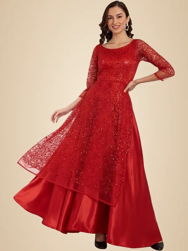 Red_Cotton_Premium_&_Elegant_Dress_For_Women