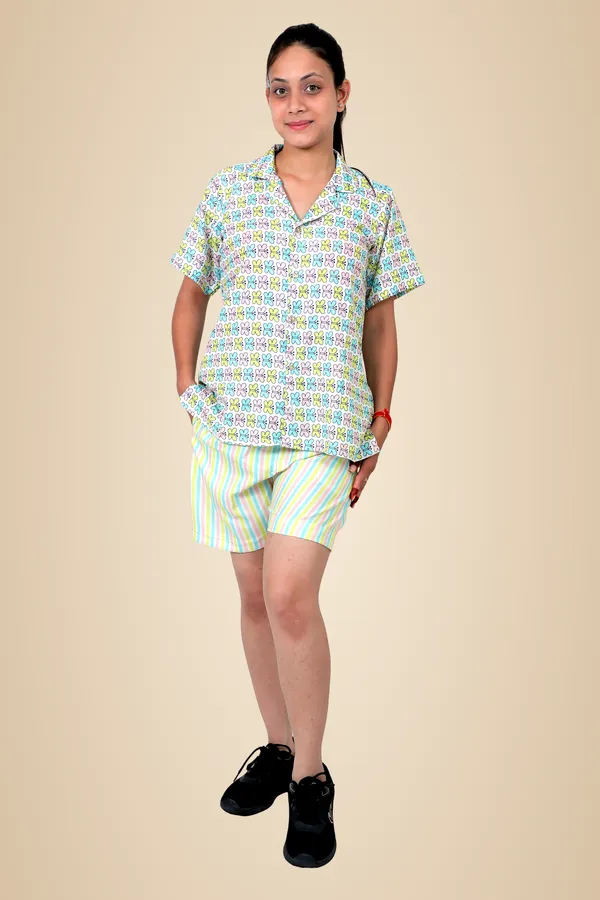 Multicolor_Cotton_Premium_&_Elegant_Top_&_Shorts_For_Women