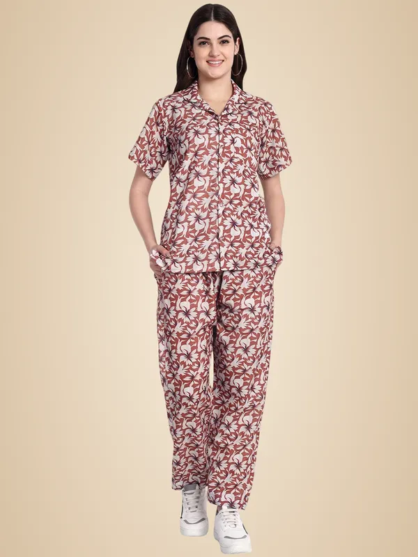White_And_Brown_Cotton_Premium_&_Elegant_Co-Ord_Set_For_Women