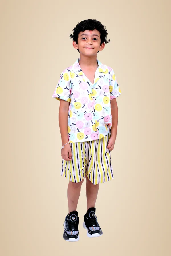Pink_Cotton_Premium_&_Elegant_Shirt_With_Short_For_Boys