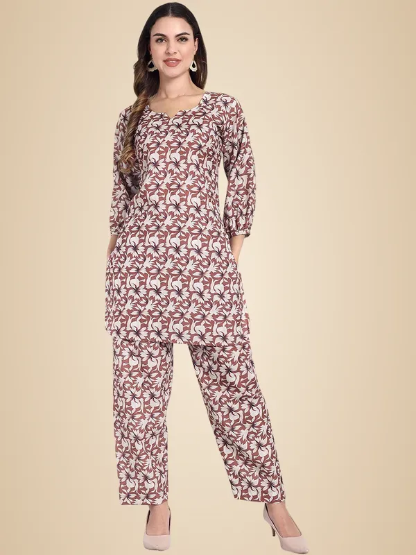 White_And_Brown_Cotton_Premium_&_Elegant_Co-Ord_Set_For_Women