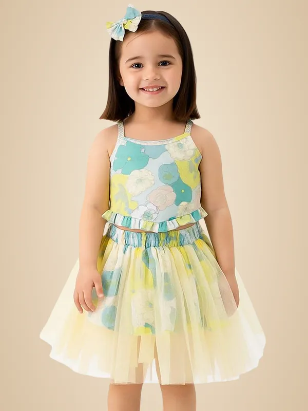 Multicolor_Cotton_Premium_&_Elegant_Top_&_Skirt_For_Girls