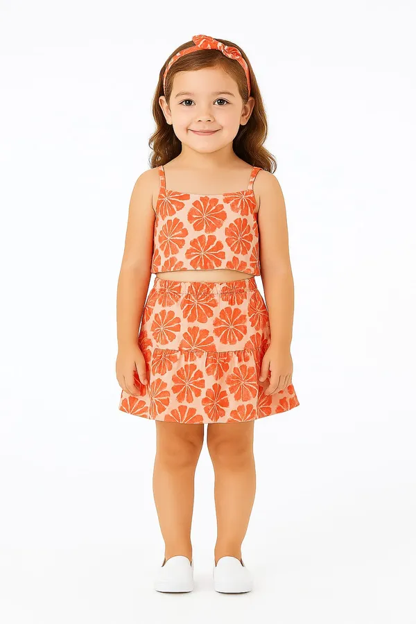 Orange_And_Peach_Cotton_Premium_&_Elegant_Top_&_Skirt_For_Girls