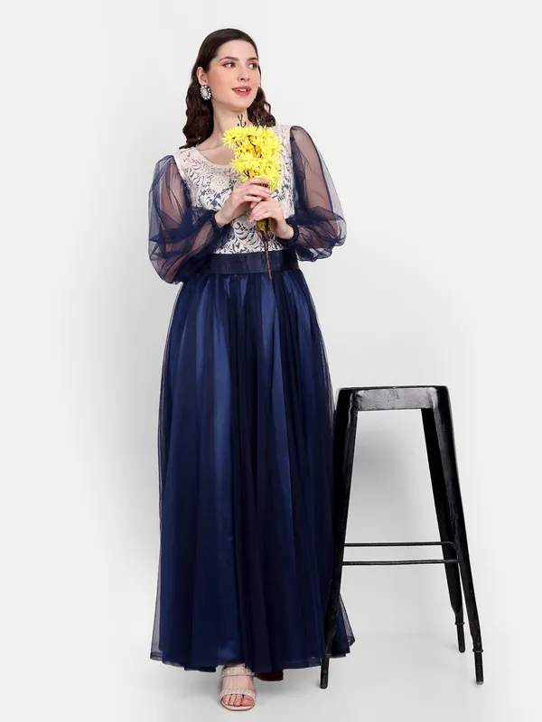 Blue_Cotton_Premium_&_Elegant_Dress_For_Women