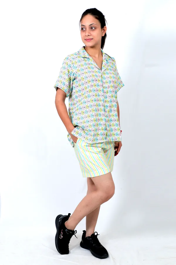 Multicolor_Cotton_Premium_&_Elegant_Top_&_Shorts_For_Women