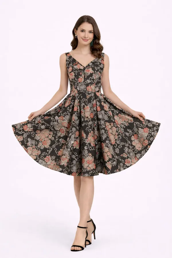 womens_knee_lenght_printed_dress