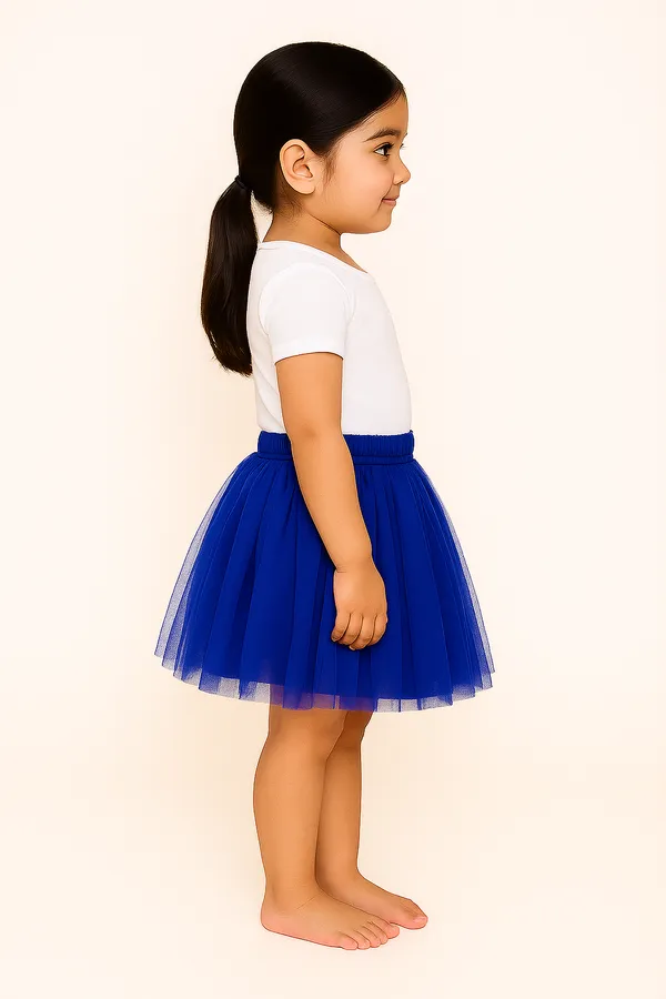 Blue_Cotton_Premium_&_Elegant_Top_&_Skirt_With_Bow_For_Girls