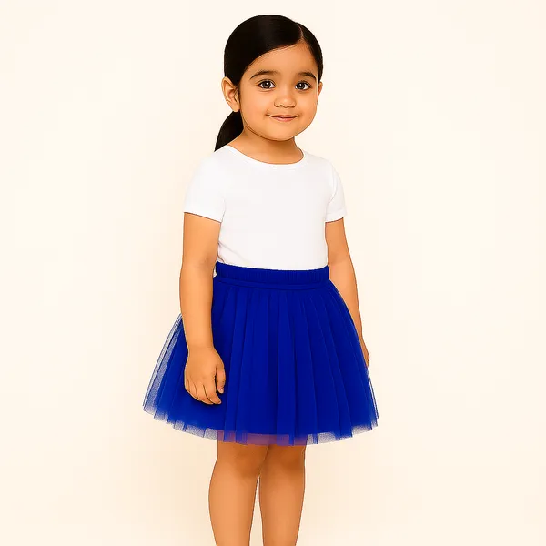 Blue_Cotton_Premium_&_Elegant_Top_&_Skirt_With_Bow_For_Girls