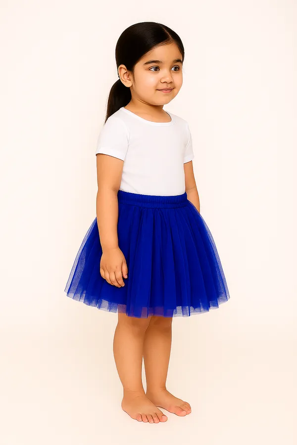 Blue_Cotton_Premium_&_Elegant_Top_&_Skirt_With_Bow_For_Girls