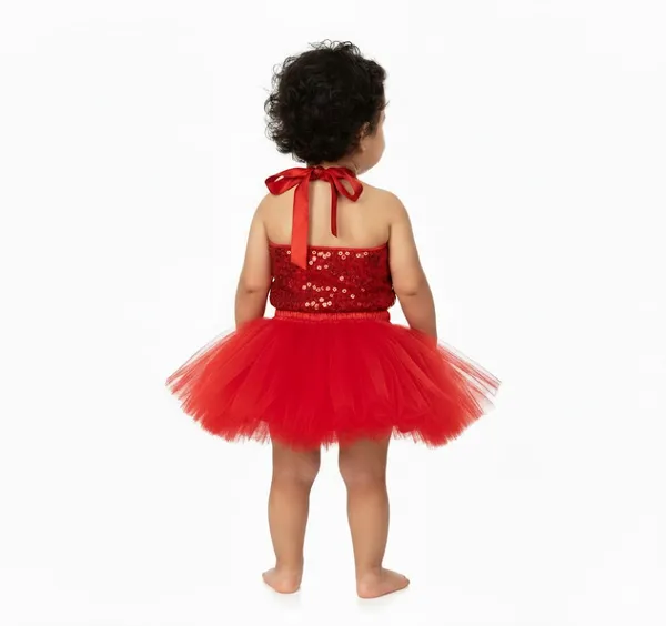 Red_Cotton_Premium_&_Elegant_Top_&_Skirt_With_Bow_For_Girls