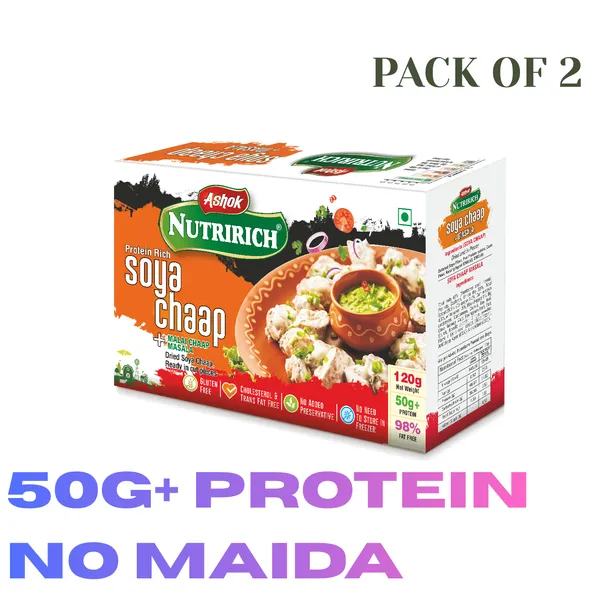 Nutririch_Dry_Soya_Chaap_With_Malai_Chaap_Masala_120_G_Zero_Maida