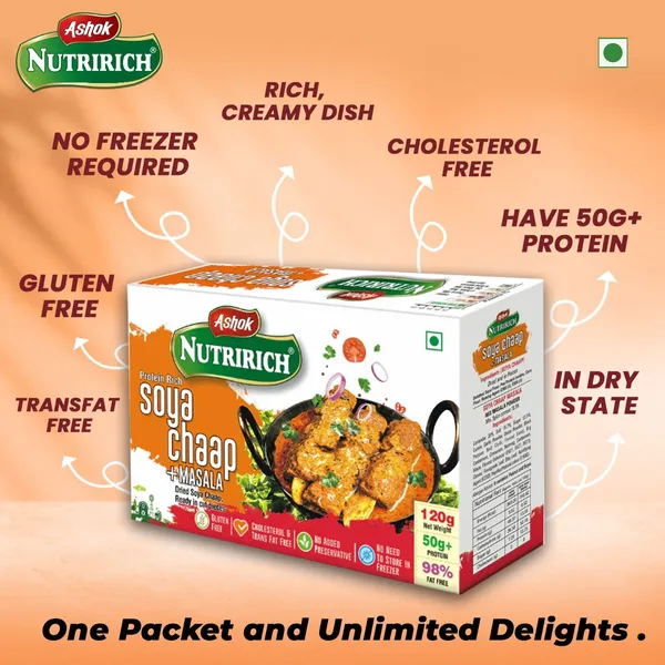 Premium_Healthy_Nutririch_Soya_Chaap_120G_(Pack_Of_2)_Zero_Maida