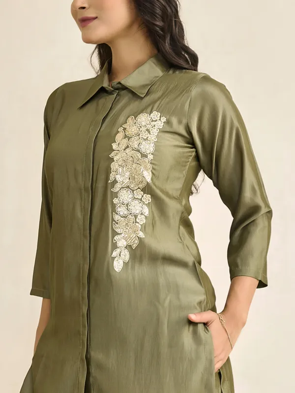 Gurkha_Green_Viscose_Silk_Co-Ord_Set_For_Women