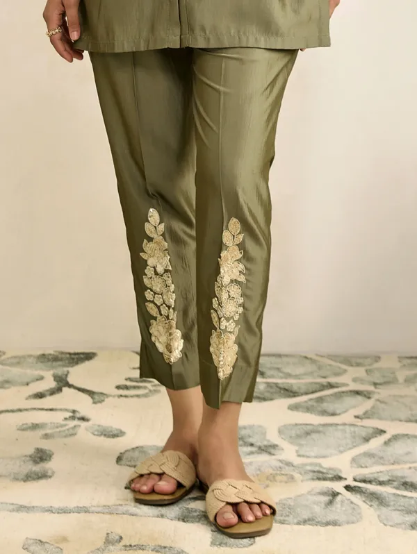 Gurkha_Green_Viscose_Silk_Co-Ord_Set_For_Women