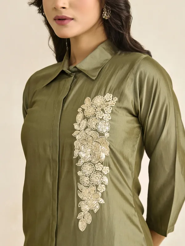 Gurkha_Green_Viscose_Silk_Co-Ord_Set_For_Women