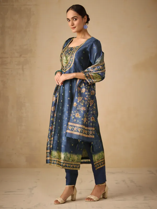 Cloud_Burst_Digitally_Printed_Jacquard_Weave_Silk_Kurta_Set_For_Women