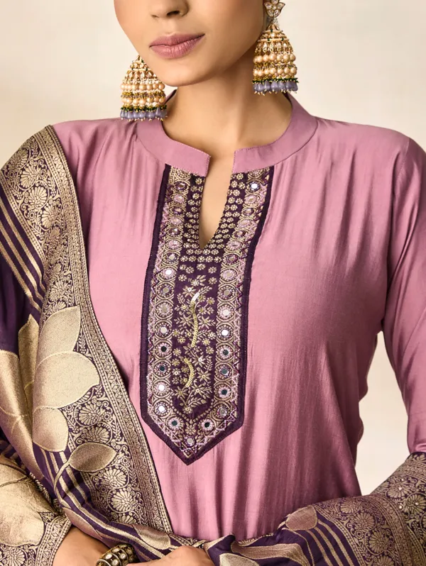 Kobi_Pink_Viscose_Silk_Kurta_Set_For_Women