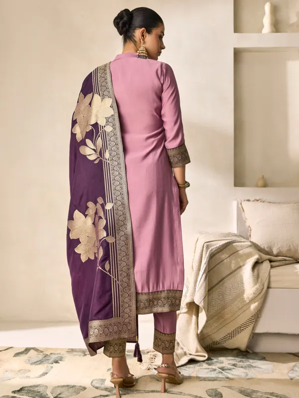 Kobi_Pink_Viscose_Silk_Kurta_Set_For_Women