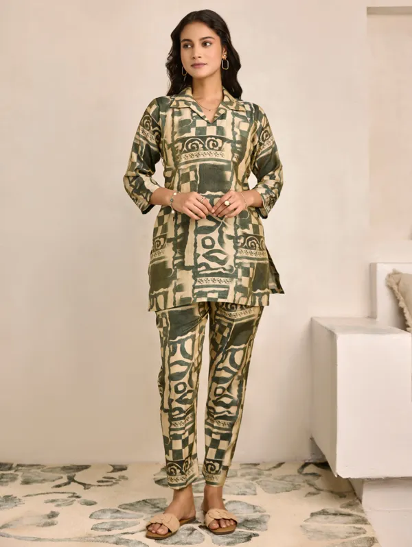 Olive_Green_FabricShimmer_Silk_Co-Ord_Set_For_Women