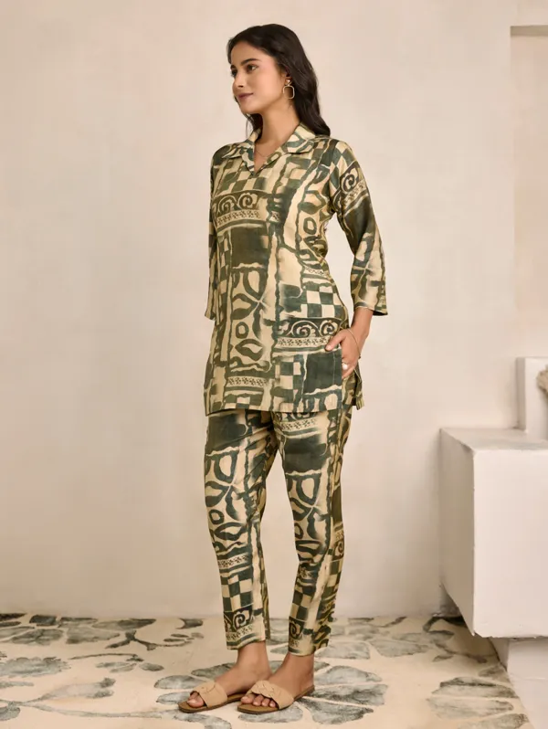 Olive_Green_FabricShimmer_Silk_Co-Ord_Set_For_Women