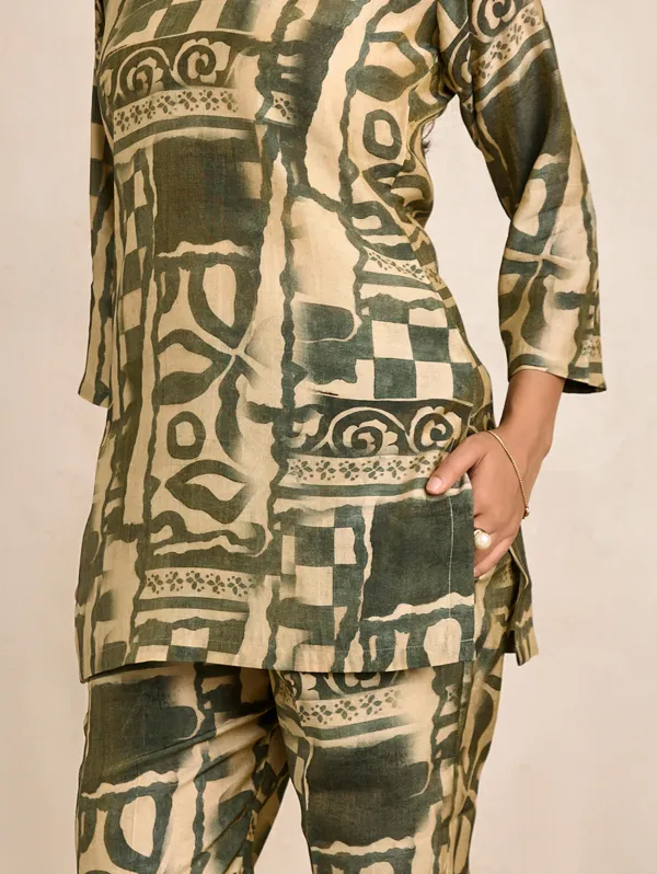 Olive_Green_FabricShimmer_Silk_Co-Ord_Set_For_Women