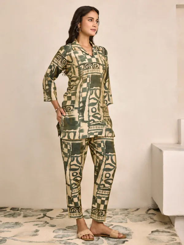 Olive_Green_FabricShimmer_Silk_Co-Ord_Set_For_Women