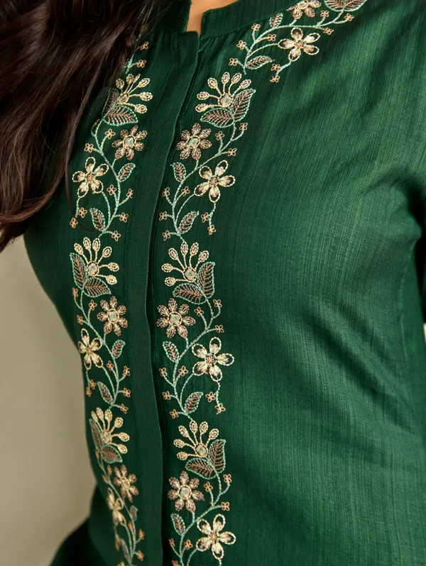 Pine_Green_Viscose_Silk_Co-Ord_Set_For_Women
