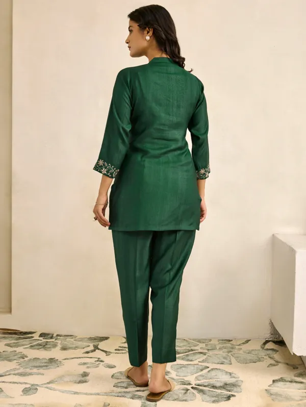 Pine_Green_Viscose_Silk_Co-Ord_Set_For_Women
