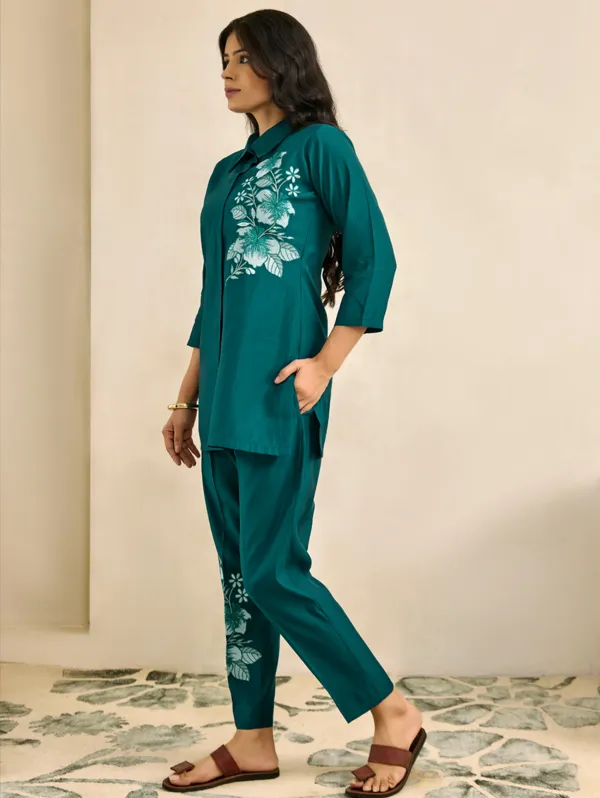 See_Green_Viscose_Silk_Co-Ord_Set_For_Women