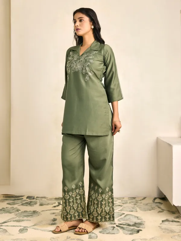 Finch_Green_Viscose_Silk_Co-Ord_Set_For_Women