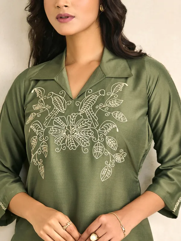 Finch_Green_Viscose_Silk_Co-Ord_Set_For_Women