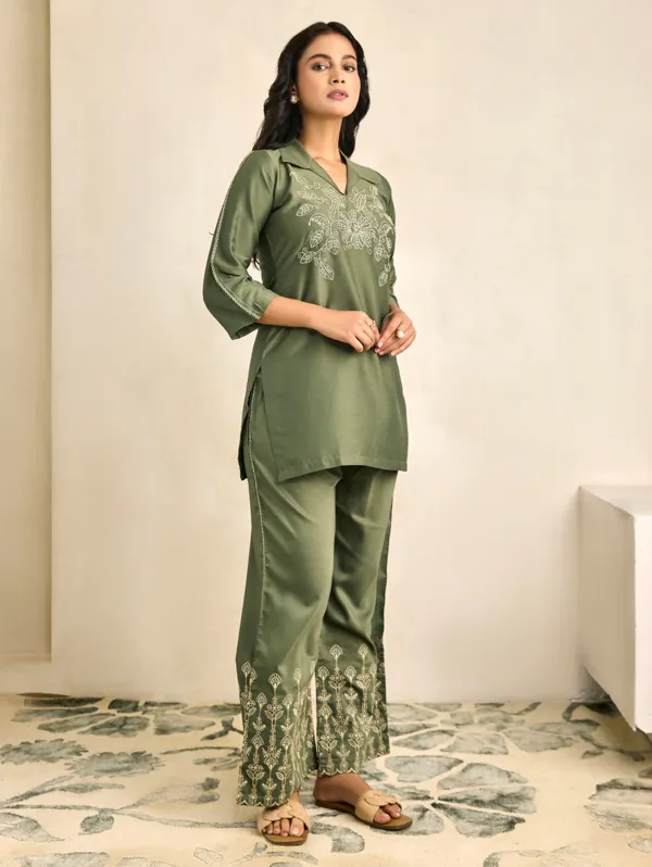 Finch_Green_Viscose_Silk_Co-Ord_Set_For_Women