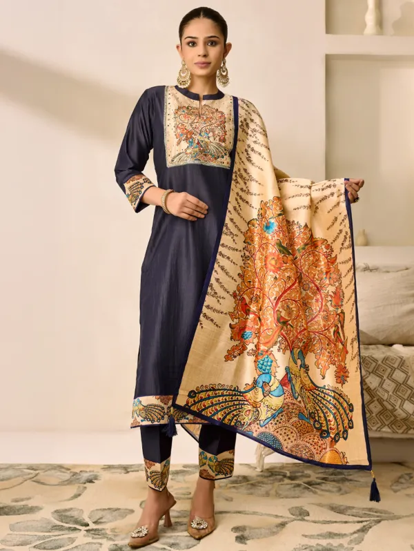 Baltic_Sea_Viscose_Silk_Kurta_Set_For_Women
