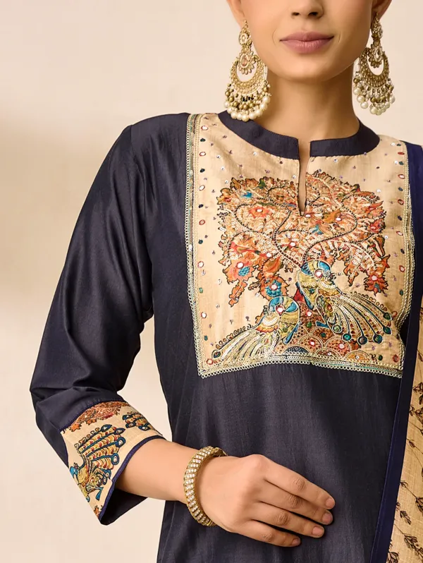 Baltic_Sea_Viscose_Silk_Kurta_Set_For_Women