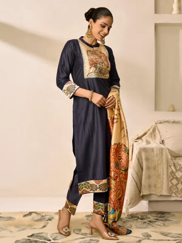 Baltic_Sea_Viscose_Silk_Kurta_Set_For_Women