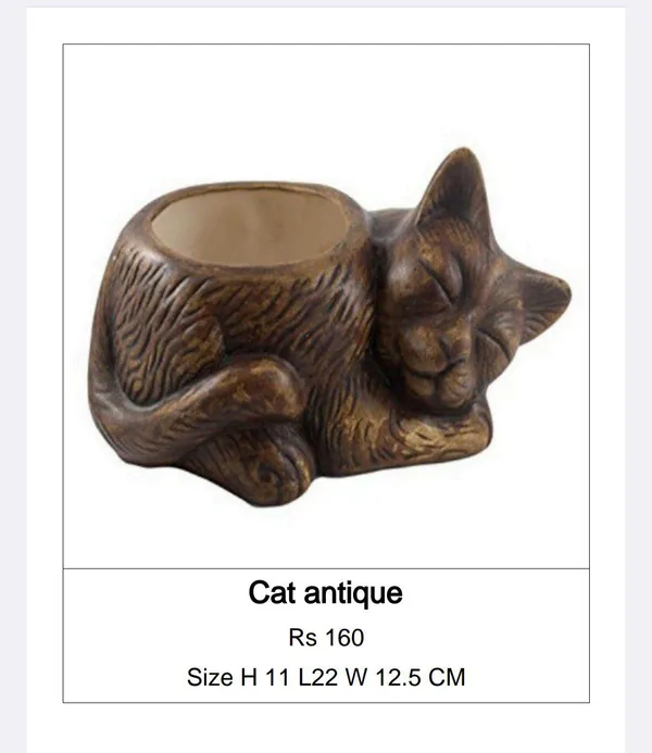 Brown_Ceramic_Vintage_Sleeping_Cat_Antique_Planter