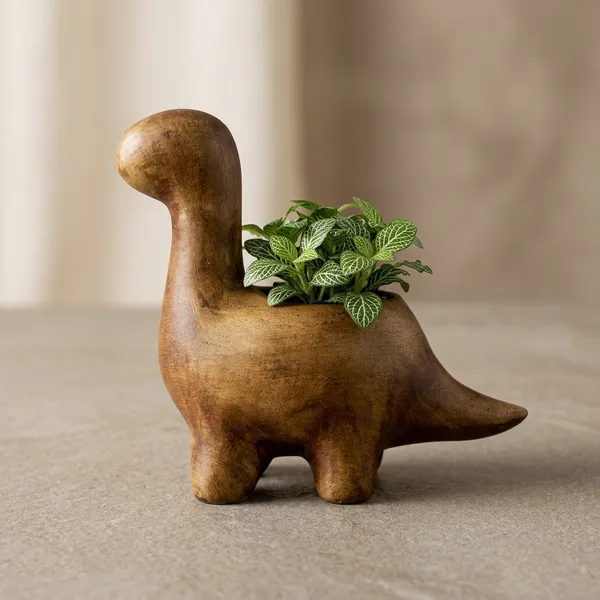 Brown_Ceramic_Antique_Dinosaur_Shape_Planter_With_Succulent