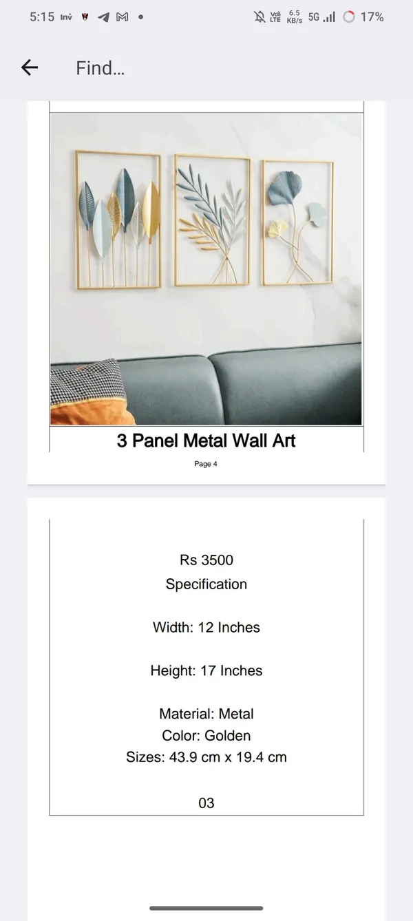 Multicolor_Metal_Botanical_Leaf_Panel_Gold_Wall_Art_Set_Of_3