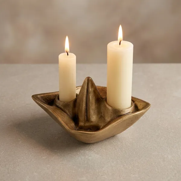 Gold_Brass_Antique_Star_Design_Double_Candle_Holder