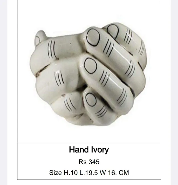 Ivory_Ceramic_Contemporary_Interlocking_Hand_Sculpture