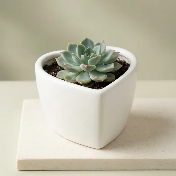 White_Ceramic_Decorative_Heart_Shape_Planter_With_Succulent