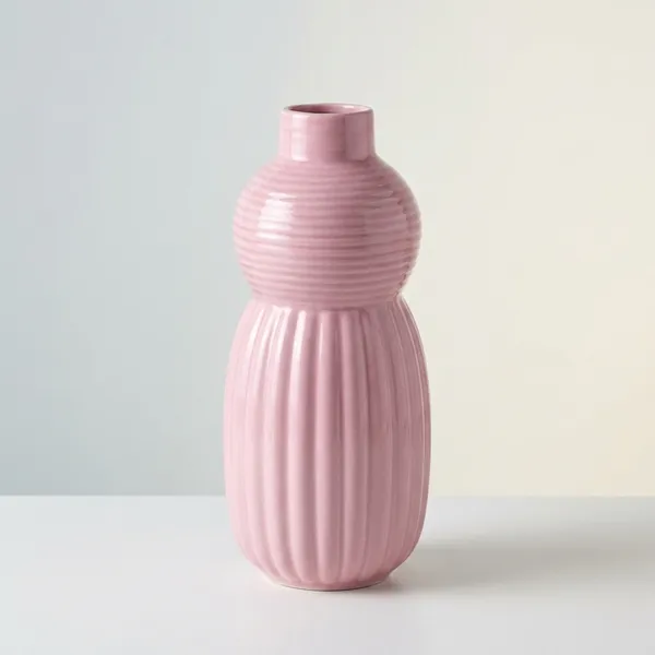 Pink_Ceramic_Sculptural_Glossy_Vase