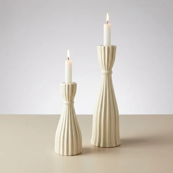 Cream_Ceramic_Classic_Fluted_Candle_Stand_Set_Of_2