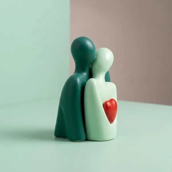 Green_And_Mint_Ceramic_Abstract_Couple_Love_Sculpture