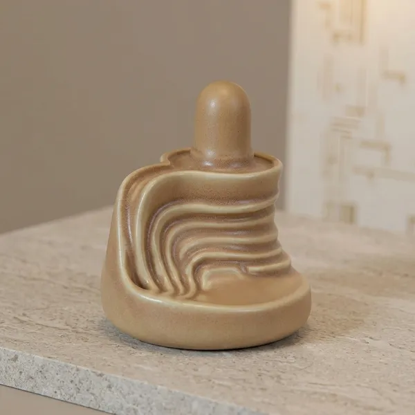 Brown_Ceramic_Traditional_Wave_Pattern_Shivling_Religious_Idol