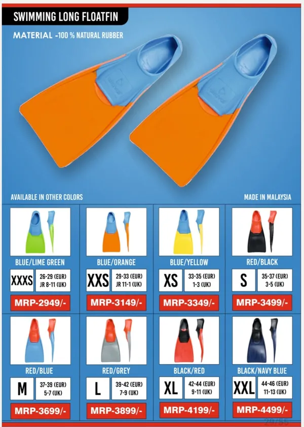 Red_And_Blue_Nylon_Eglider_Fins_For_Men_And_Women