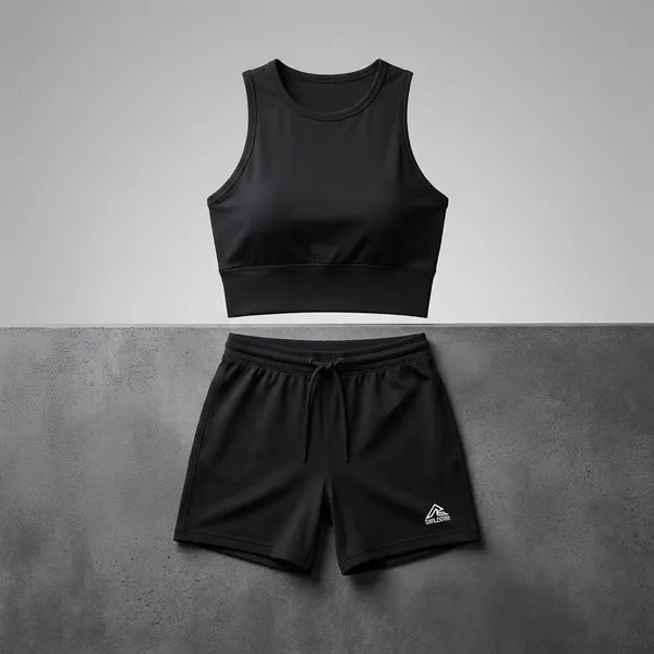 Black_Nylon_Tank_Top_Solid_For_Women